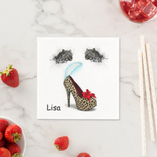 Pappra blöjor, leopard Heels Pappersservett
