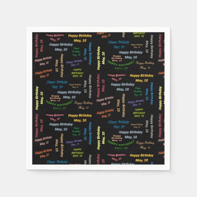 Pappra blöjor maj, 10 födelsedagar pappersservett (Framsidan)