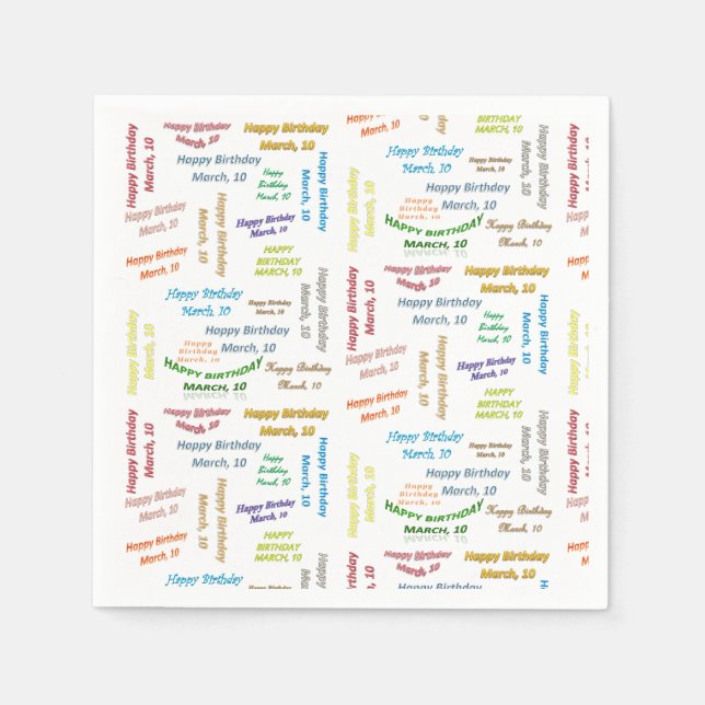 Pappra blöjor mars, 10 födelsedag pappersservett (Framsidan)