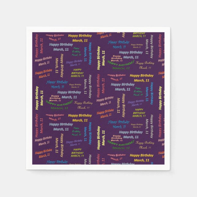 Pappra blöjor mars, 11 födelsedag pappersservett (Framsidan)