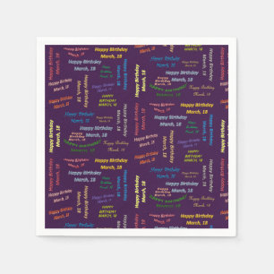 Pappra blöjor mars, 18 födelsedag pappersservett