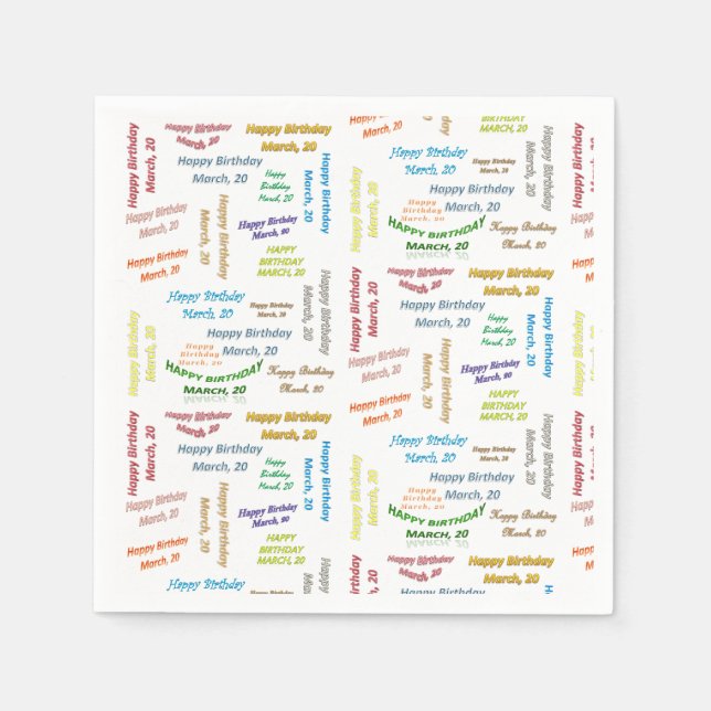 Pappra blöjor mars, 20 födelsedag pappersservett (Framsidan)