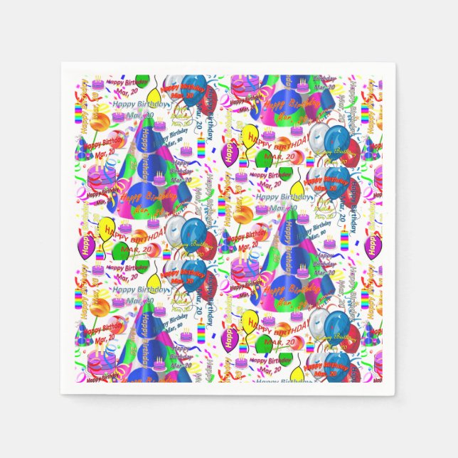 Pappra blöjor mars, 20 födelsedag pappersservett (Framsidan)