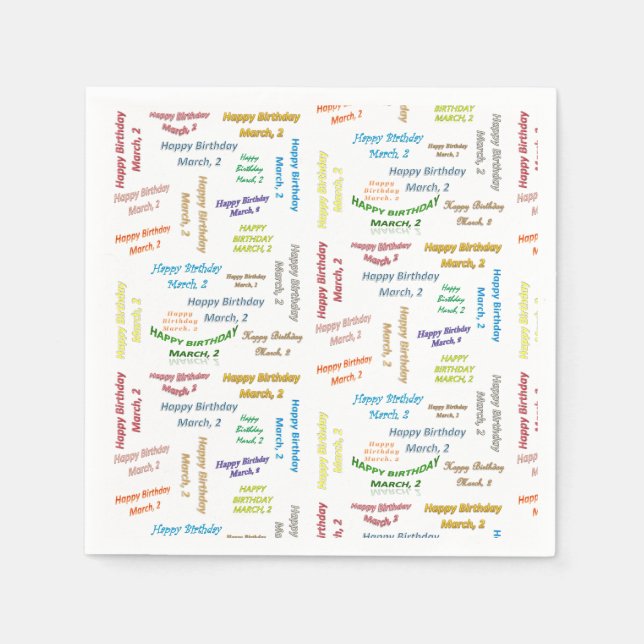 Pappra blöjor mars, 2 födelsedag pappersservett (Framsidan)