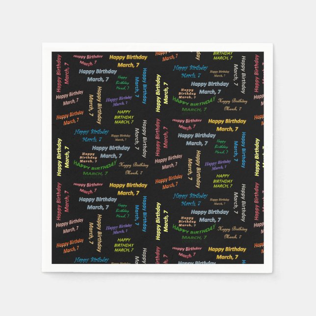 Pappra blöjor mars, 7 födelsedag pappersservett (Framsidan)