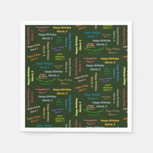 Pappra blöjor mars, 9 födelsedagar pappersservett