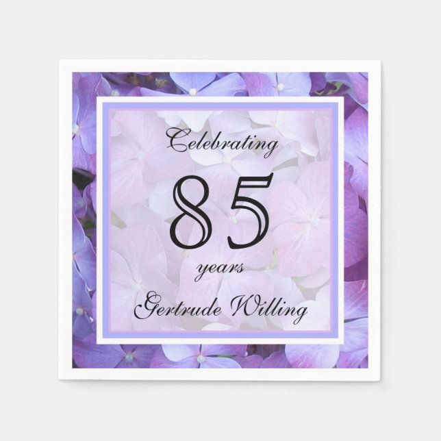 pappra blöjor med 85:e Födelsedagsfesten Pappersservett (Framsidan)