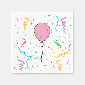Pappra blöjor med ballonger och konetti pappersservett