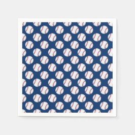 Pappra blöjor med basebollar på blå bakgrund pappersservett