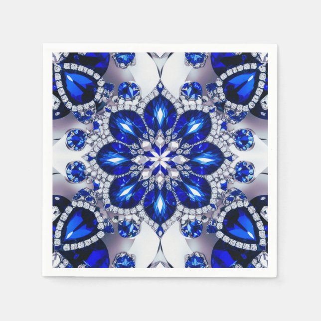 Pappra blöjor med Bule White Färg Design Pappersservett (Framsidan)