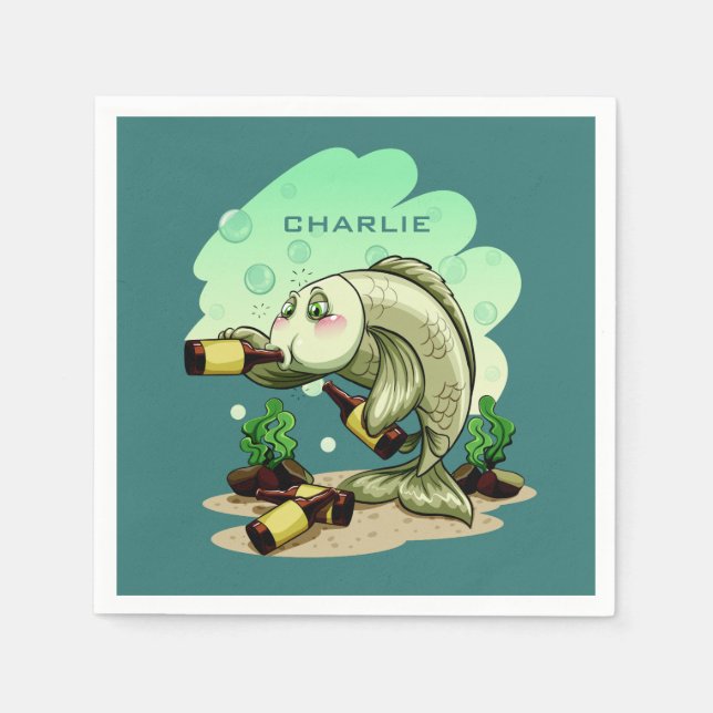 Pappra blöjor med det anpassade namnet på fisken pappersservett (Framsidan)