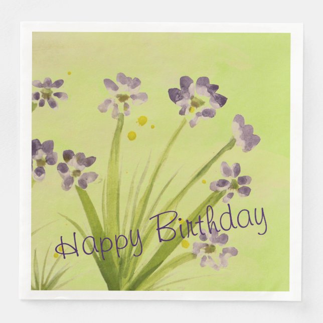 Pappra blöjor med en häpnadsväckande Lila vattenfä Pappersservett (Framsida)