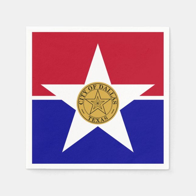 Pappra blöjor med flagga Dallas Pappersservett (Framsidan)