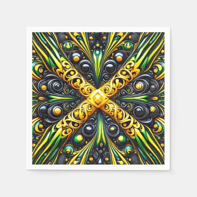 Pappra blöjor med Jamaican Färg Design Pappersservett (Framsidan)