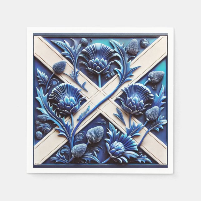 Pappra blöjor med Scottish Thistles Design Pappersservett (Framsidan)