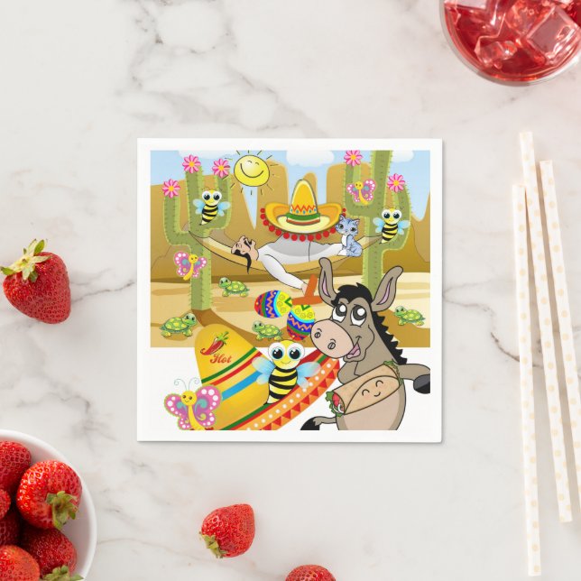 Pappra blöjor, mexikansk man, Donkey Butterfly Pappersservett (Insitu)