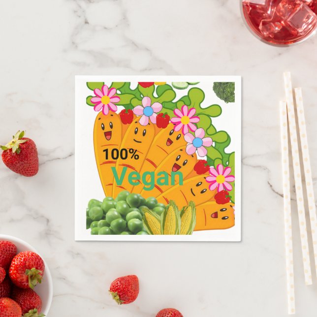 Pappra blöjor, morötter ärter 100 % Vegan Pappersservett (Insitu)