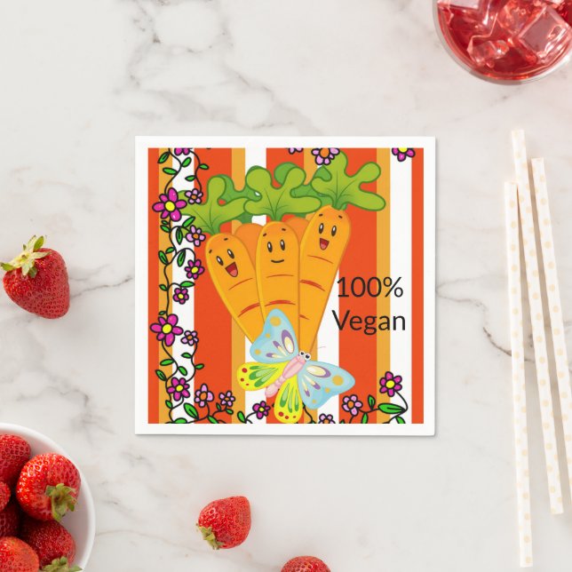 Pappra blöjor, morötter, fjäril 100 % Vegan Pappersservett (Insitu)