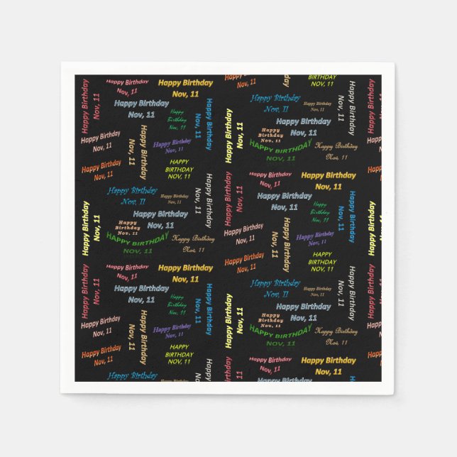 Pappra blöjor november, 11 födelsedag pappersservett (Framsidan)