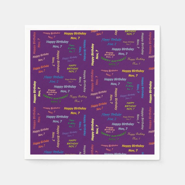 Pappra blöjor, november, 7 födelsedag pappersservett (Framsidan)