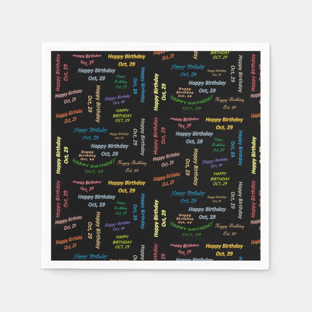 Pappra blöjor oktober, 29 födelsedagar pappersservett (Framsidan)