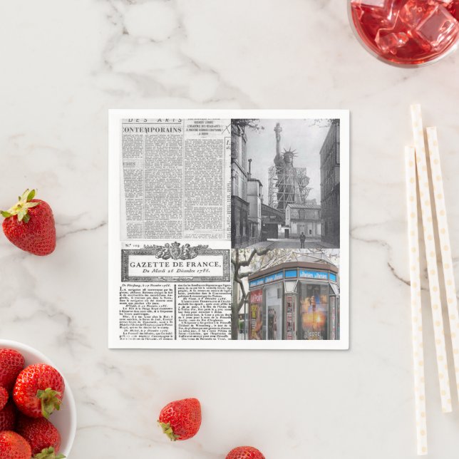 Pappra blöjor, Paris Frankrike Newspaper Pappersservett (Insitu)