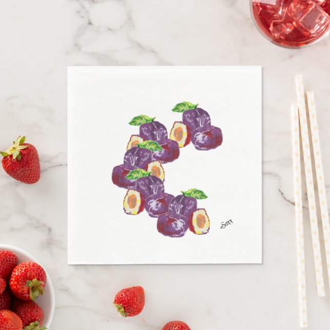 Pappra blöjor: Plommon Pappersservett (Insitu)