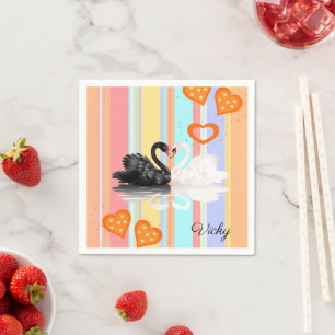 Pappra blöjor, Rand Svanar Orange Hearts Pappersservett