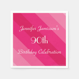 Pappra blöjor, rosa, 90:e Födelsedagsfest Pappersservett