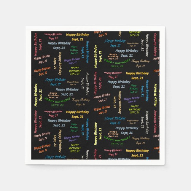 Pappra blöjor september, 21:a födelsedagen pappersservett (Framsidan)