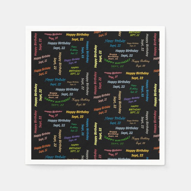 Pappra blöjor september, 22 födelsedagar pappersservett (Framsidan)