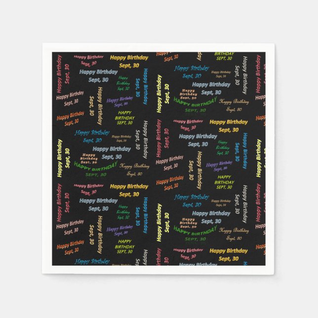 Pappra blöjor september, 30 födelsedagar pappersservett (Framsidan)