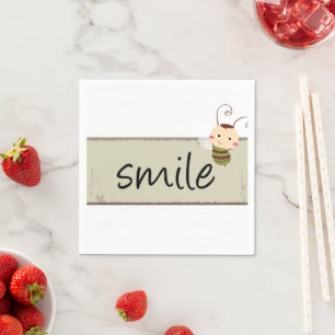 Pappra blöjor, Smile Bumblebee Beige Blommigt Pappersservett