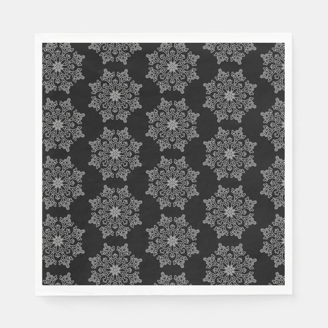 Pappra blöjor- Snöflingor Pappersservett (Framsidan)