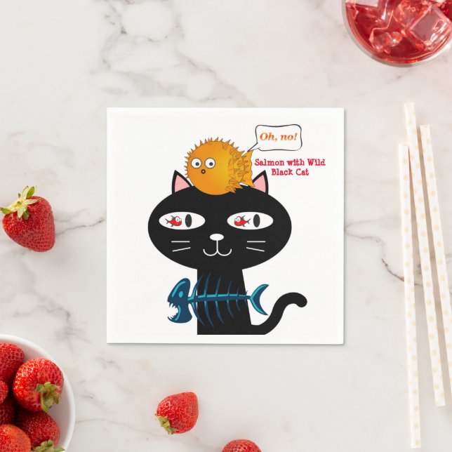 Pappra blöjor, svart katt, kittfiskmiddag pappersservett (Insitu)