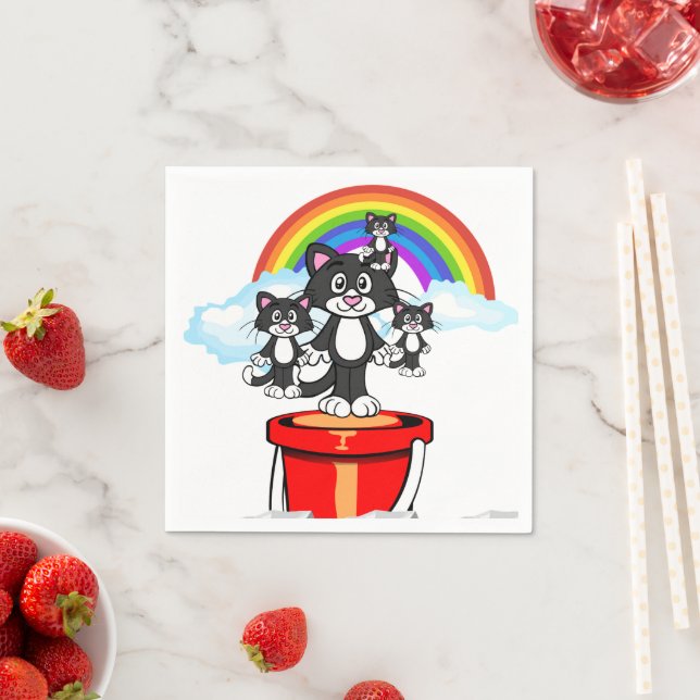 Pappra blöjor, svart kattregnbåge pappersservett (Insitu)