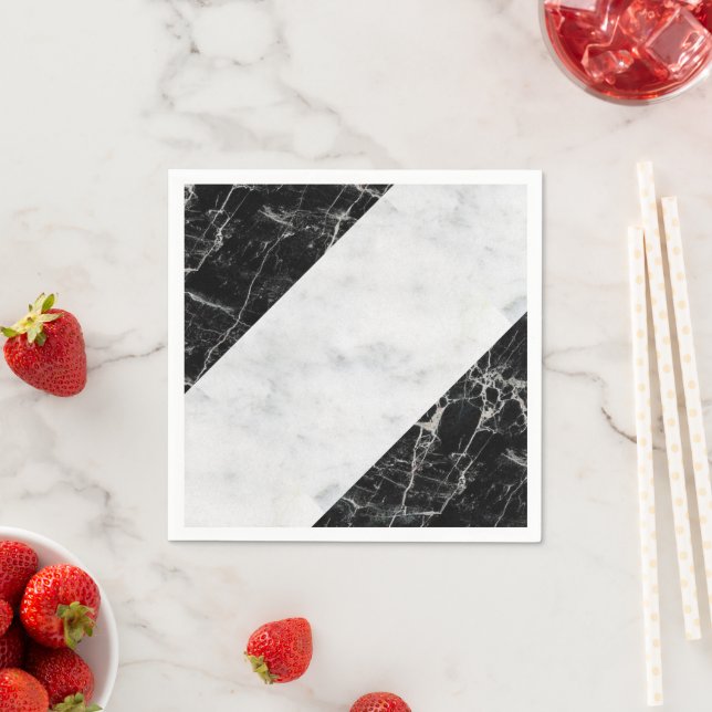 Pappra blöjor, svartvit marmor pappersservett (Insitu)