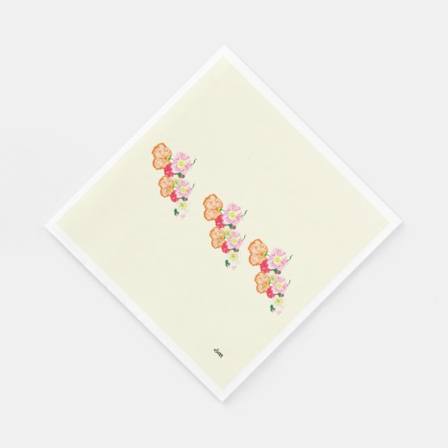 Pappra blöjor: vallmoblommor pappersservett (Hörn)