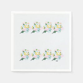 Pappra blöjor: Vår blommor inom en mist Pappersservett