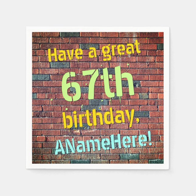 Pappra blöjor vid 67:e födelsedag pappersservett (Framsidan)