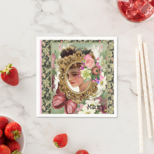 Pappra blöjor, viktoriansk Blommigt Pappersservett