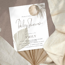 PAPPRA Boho Pampas Grass Girl eller Boy Baby Showe Flygblad