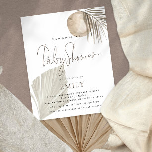 PAPPRA Boho Pampas Grass Girl eller Boy Baby Showe Flygblad
