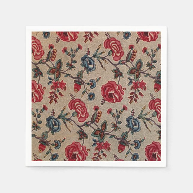 Pappra botaniska fartyg i vintage Art nouveau Pappersservett (Framsidan)