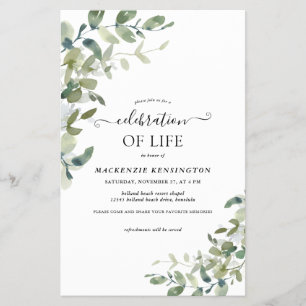 PAPPRA botaniska Firande i Life Memorial Flygblad