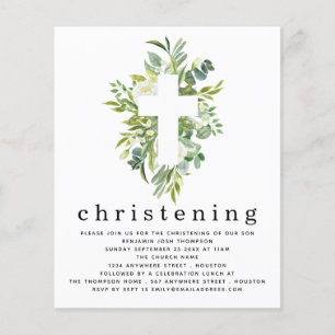 PAPPRA Botaniska Löven Kor Christening Inbjudan Flygblad