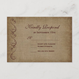 Pappra Bröllop OSA för Rustik Vintage Kort