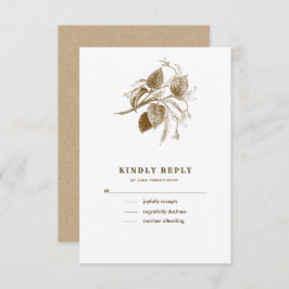 Pappra Bröllop OSA i Botaniska Sketch Kraft Inbjudningar