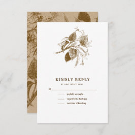 Pappra Bröllop OSA i Botaniska Sketch Kraft Inbjudningar