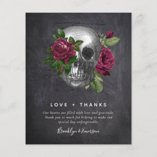 PAPPRA Bröllop Tackkort Gothic Skull Photo Flygblad